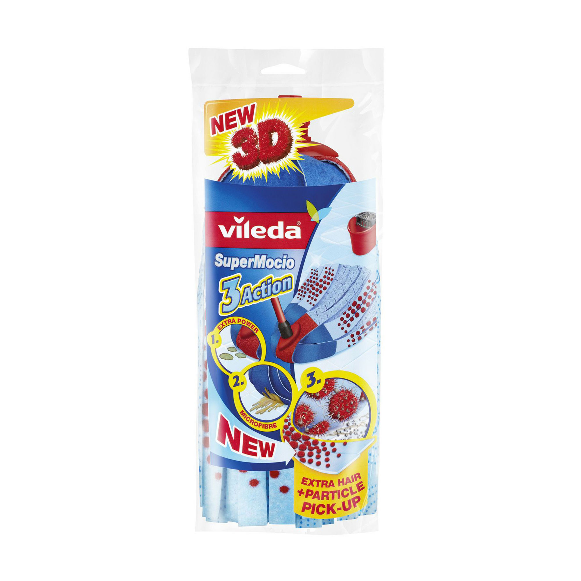 Змінний моп для швабри Vileda Super Mocio Action Velour Синій, 1 шт